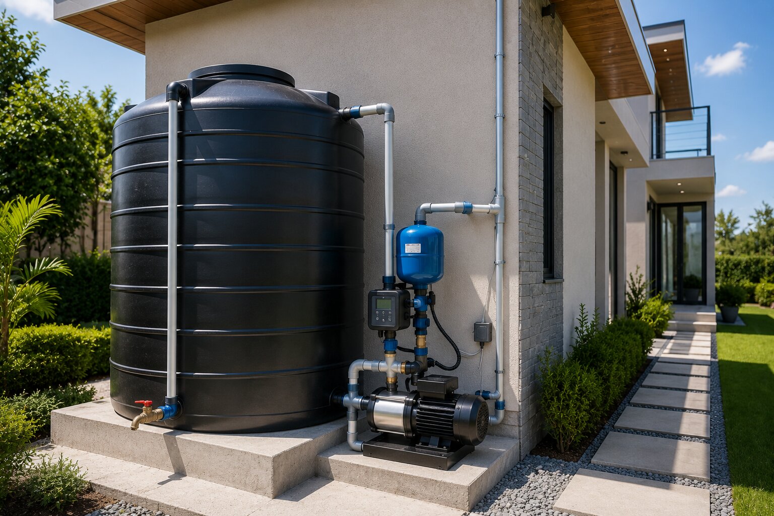 Water tank & booster pump